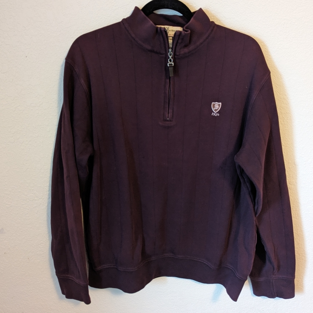 Fairway & Greene Medium Maroon Quarter Zip Pullover Sweater